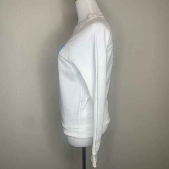 NWT J Crew White Eau Yes Sweatshirt Crew Neck XS - Picture 3 of 9